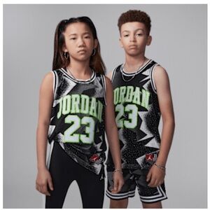 Jordan Kids' Full-Zip Knit Hoodie - Black and Red